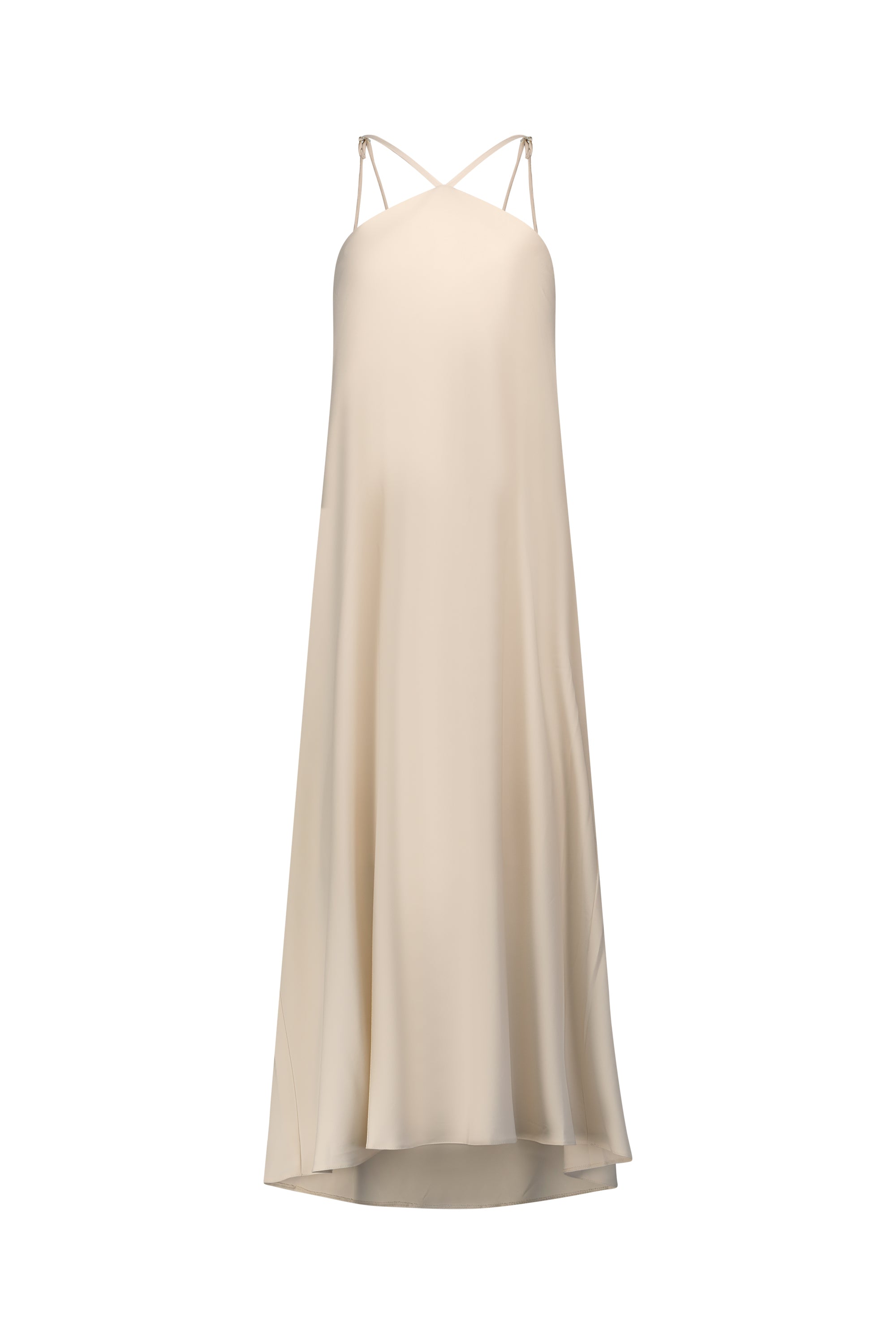 ANNA maxi dress in beige front look peck-shot