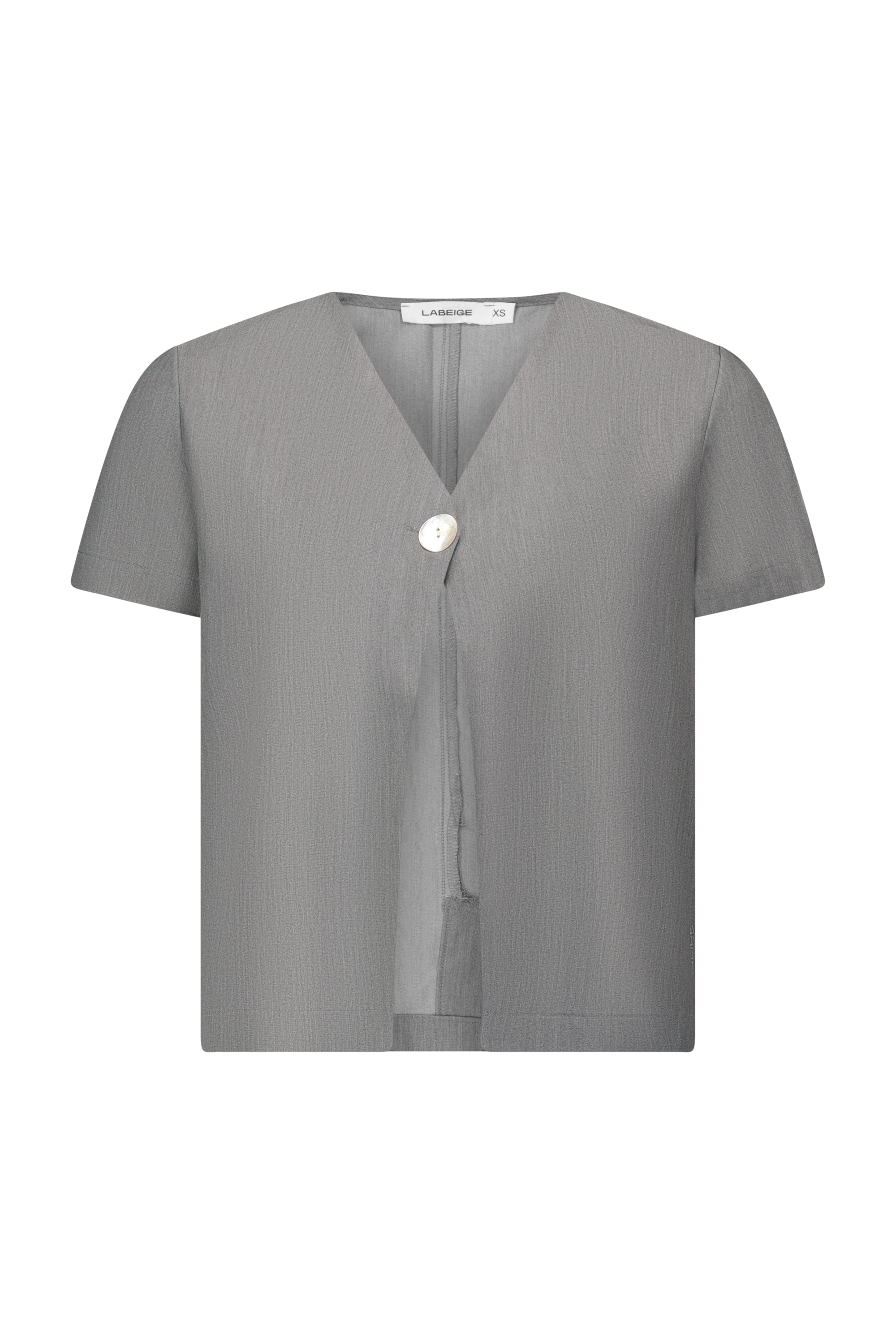 ANNA short sleeve top in gray front look peck-shot