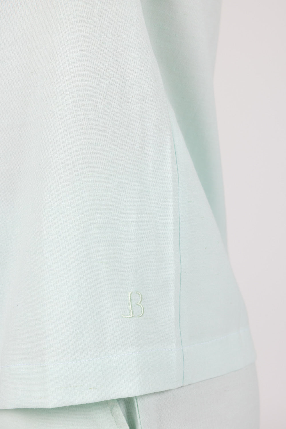 ROSE top in light blue close up