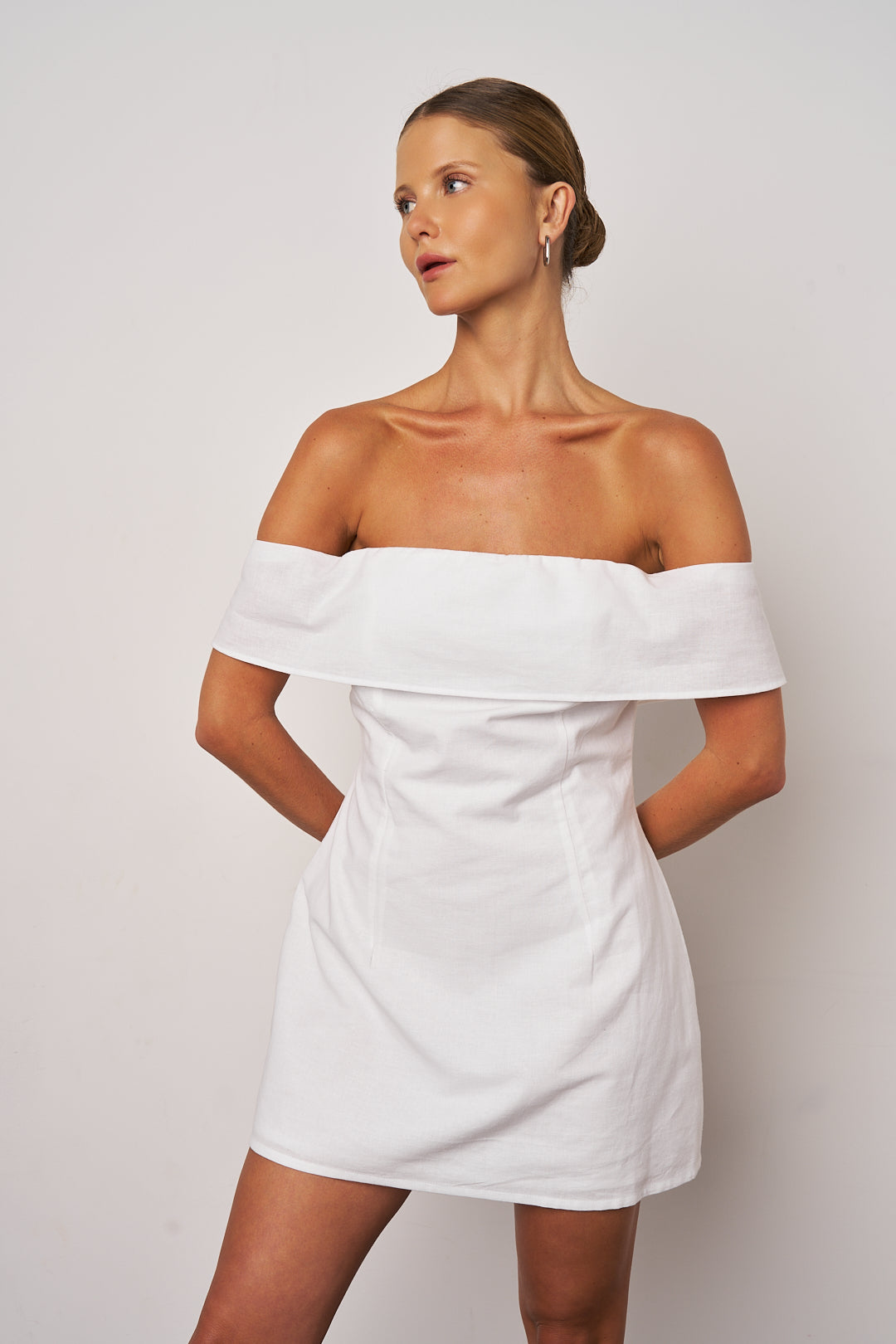 LABEIGE x Le Bijou - White JENNY Off Shoulder Dress & Earrings