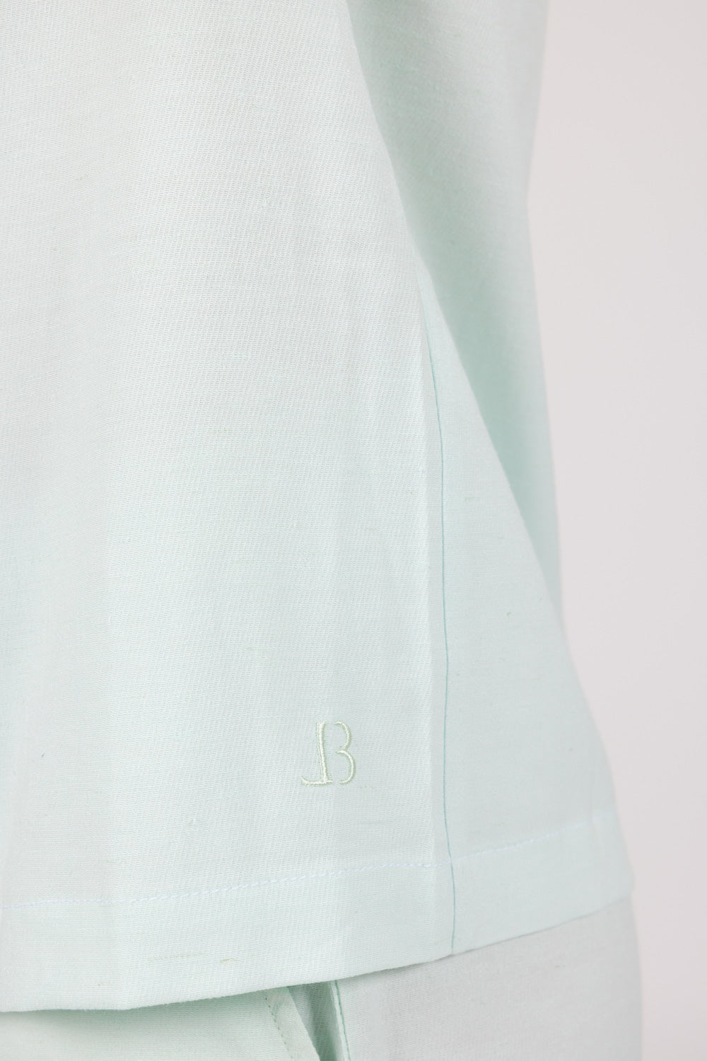 ROSE top in light blue close up