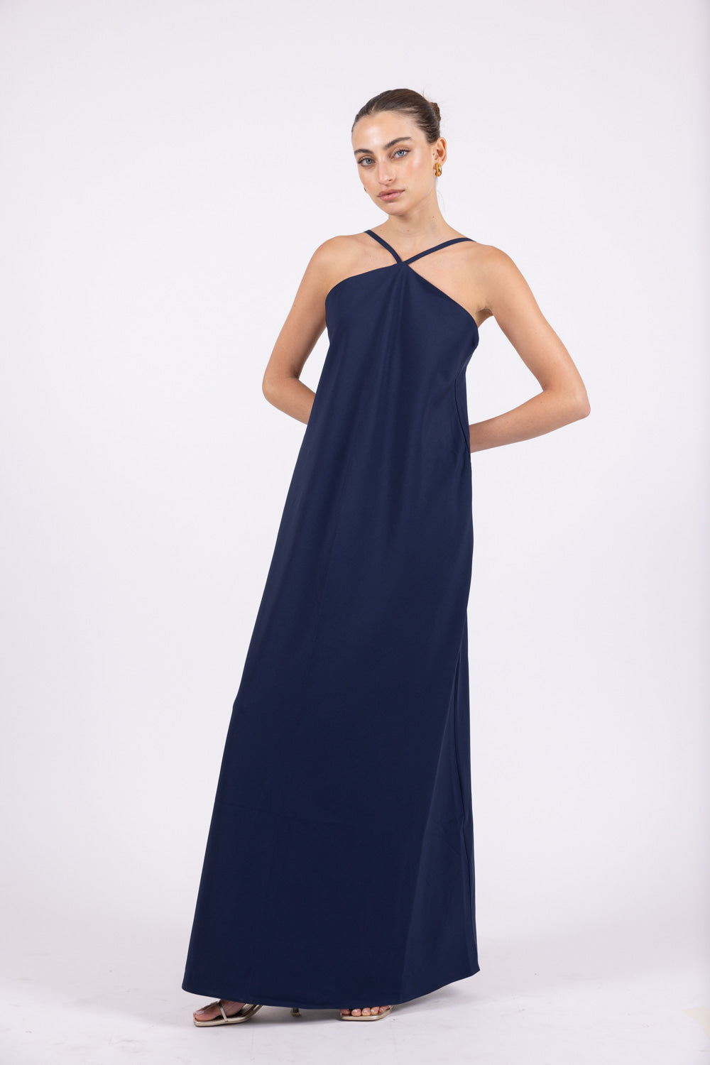 ANNA maxi dress in navy front look