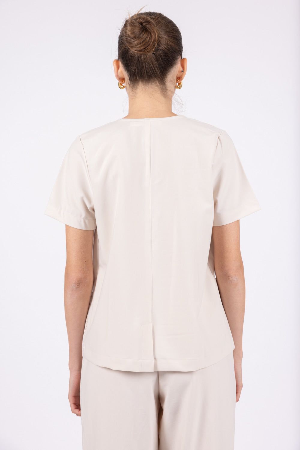 ANNA short sleeve top in beige back look