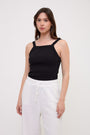 ROMY tank top black front medium look