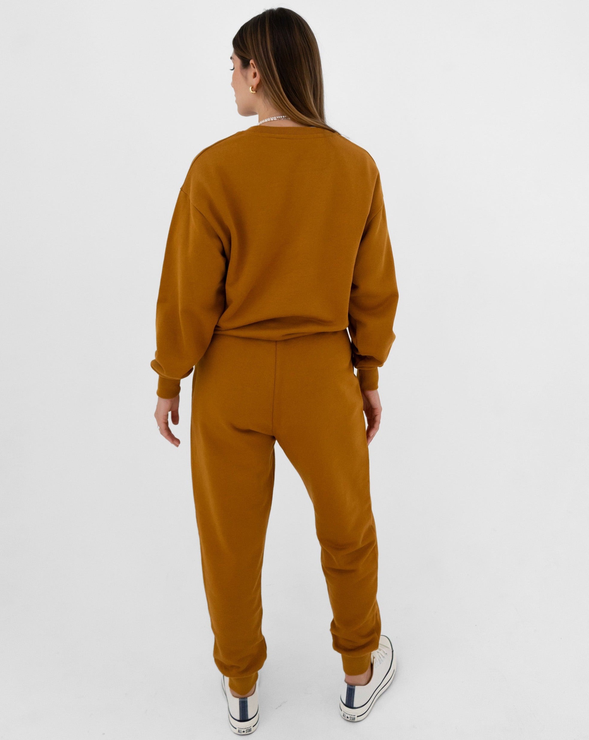 Camel tracksuit, full body back picture