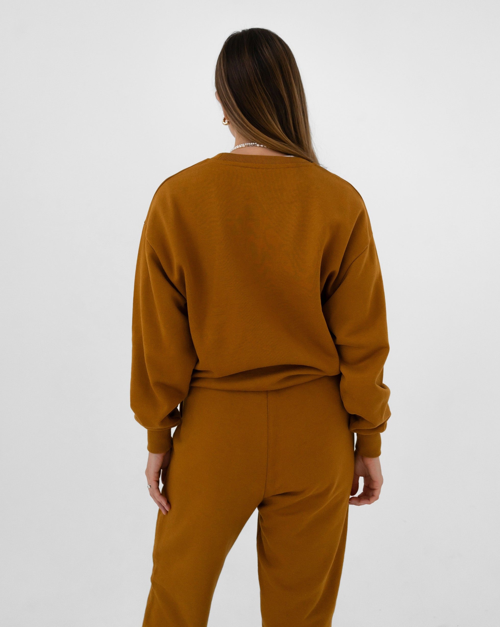 camel tracksuit, full body back picture